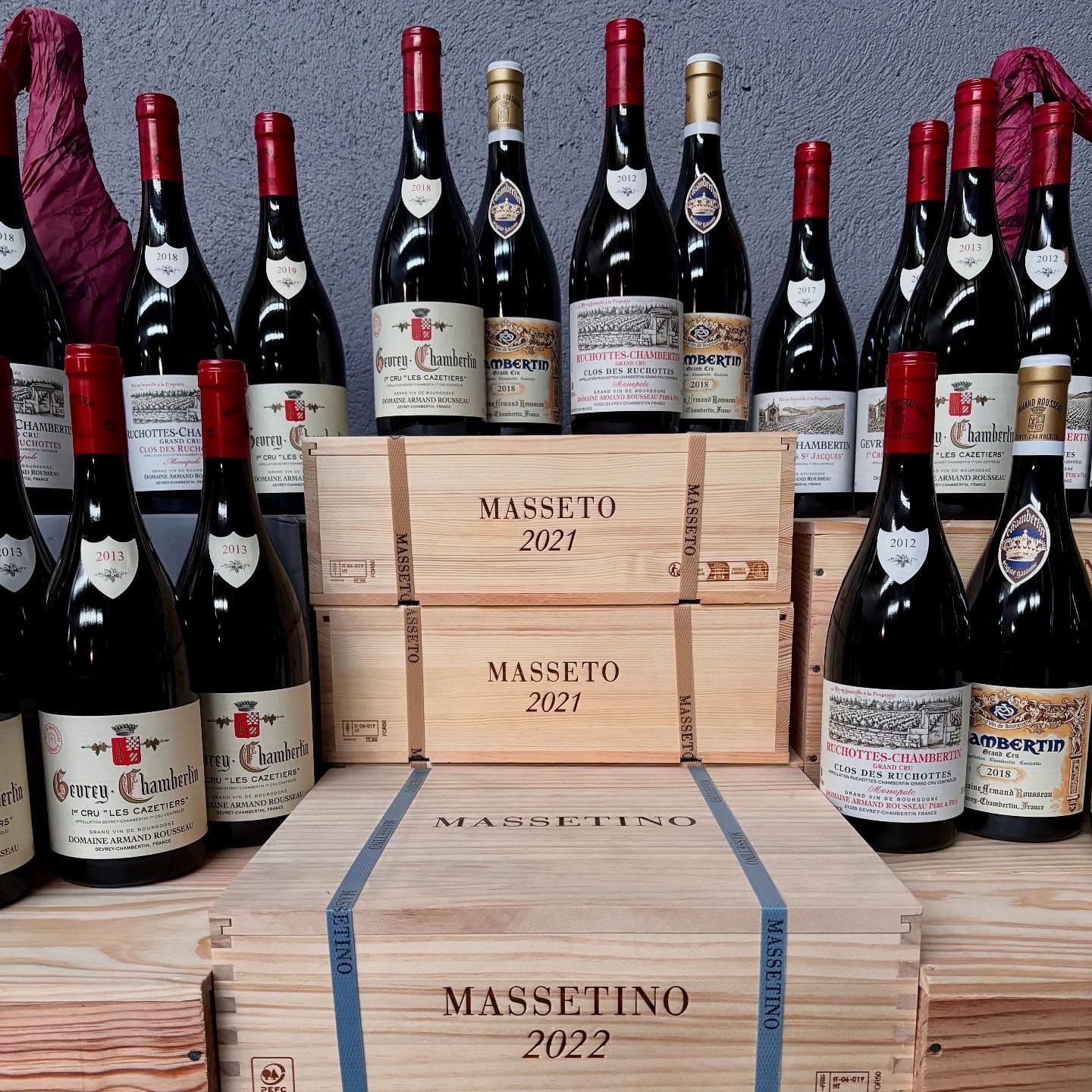 Palette de caisses de vin